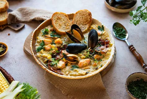 Chaudrée de palourdes et saumon