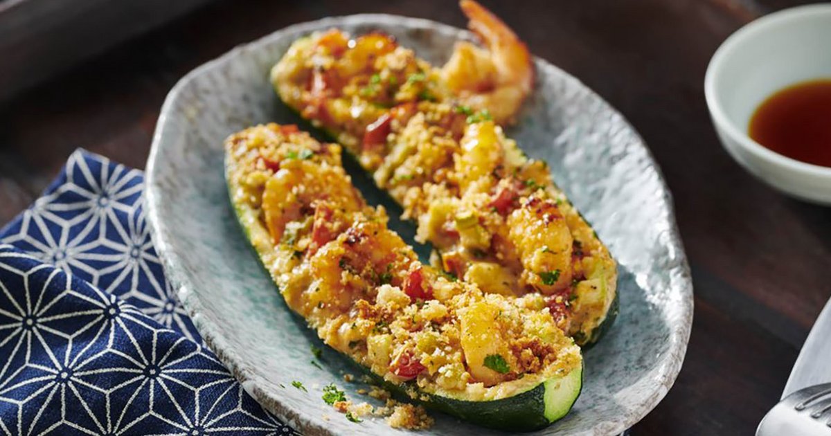 Courgettes Gratinées Aux Crevettes Et à L'ail www.kikkoman.fr