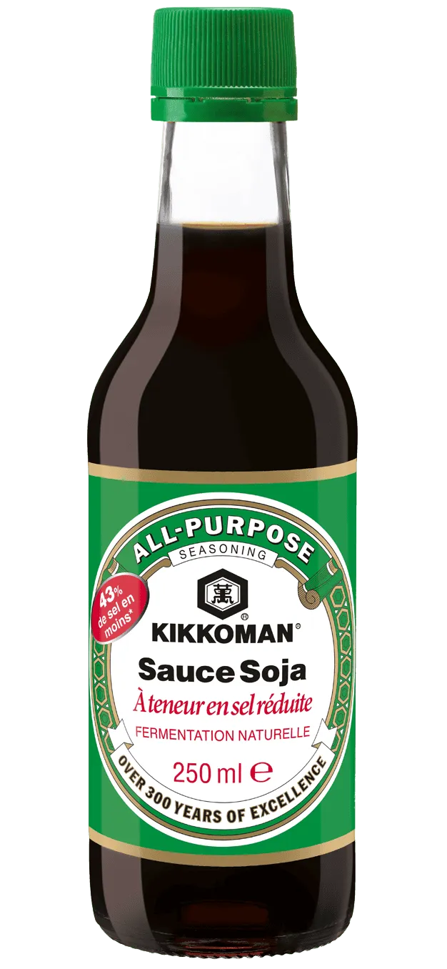 Fermentation naturelle sauce soja à teneur en sel réduite Kikkoman Flacon de 250 ml