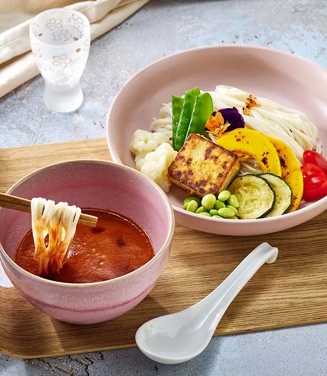 Tsukemen vegan à la tomate
