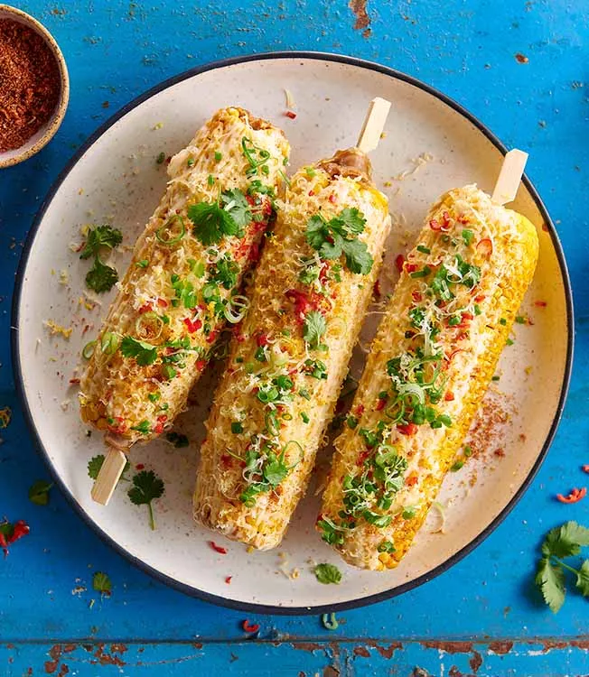 Maïs à la mexicaine et fromage piquant
