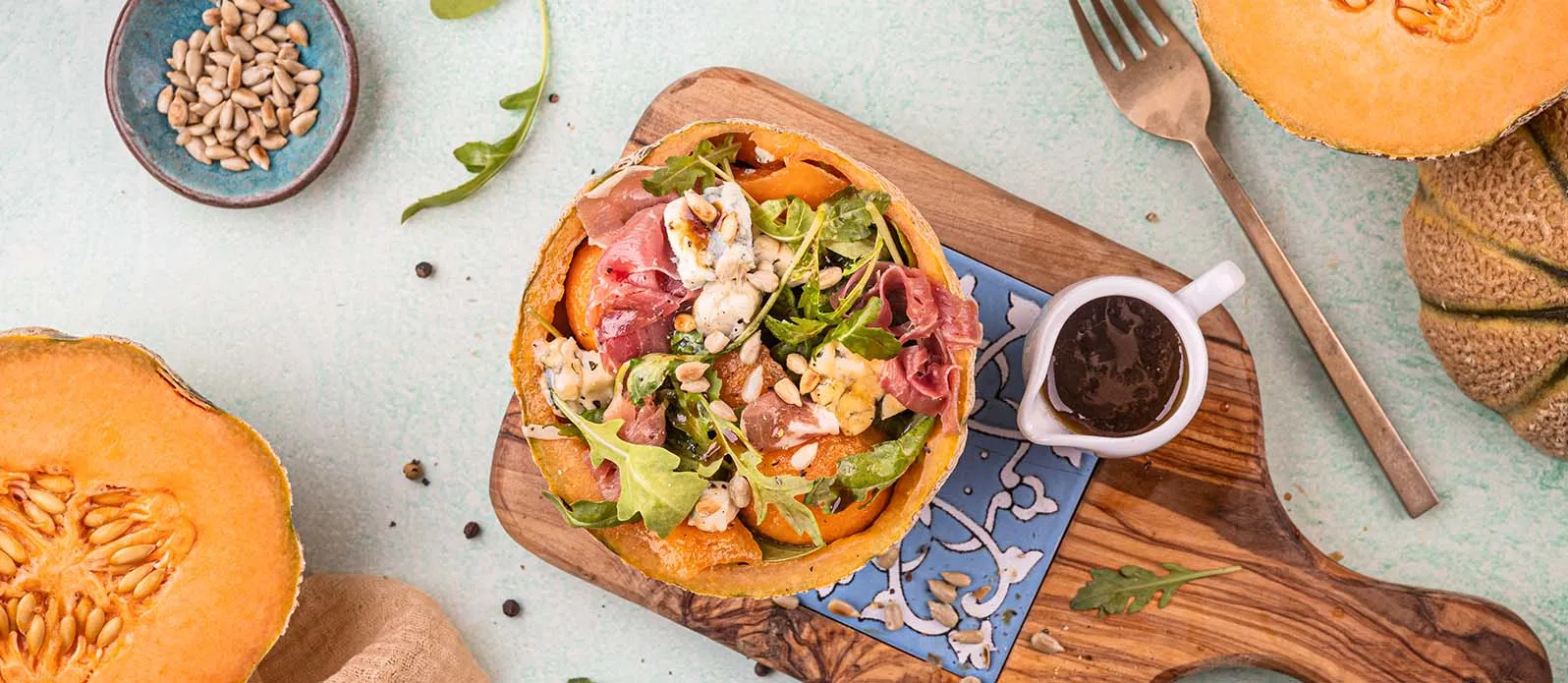 Salade de roquette au melon et prosciutto