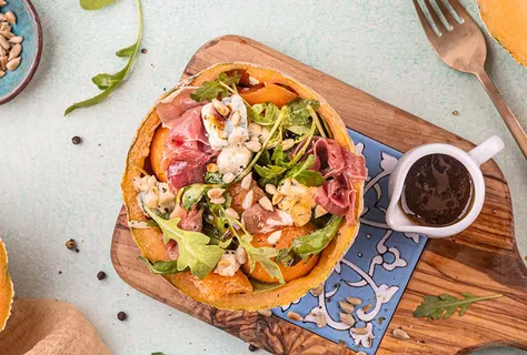 Salade de roquette au melon et prosciutto