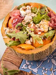Salade de roquette au melon et prosciutto
