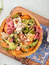Salade de roquette au melon et prosciutto