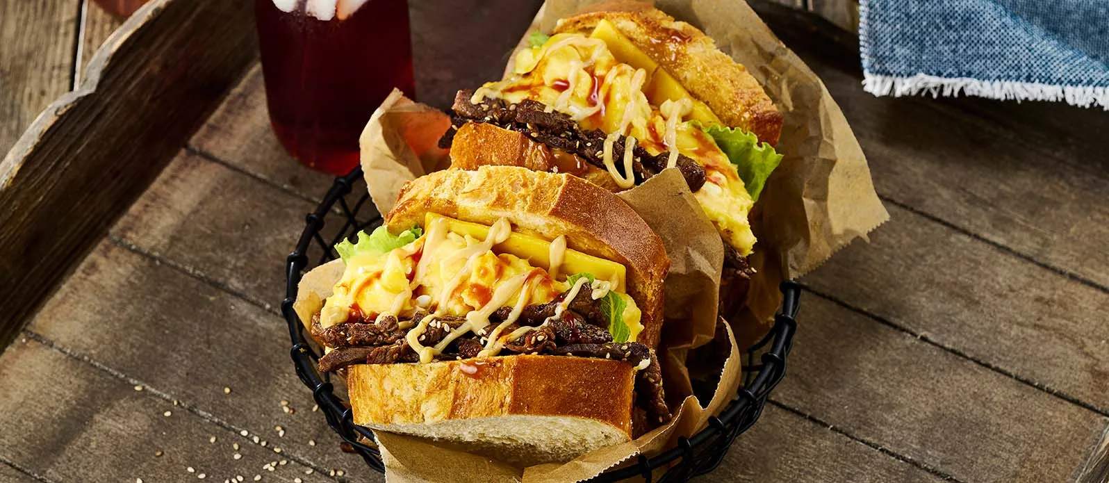 Sandwich coréen aux œufs brouillés façon bulgogi