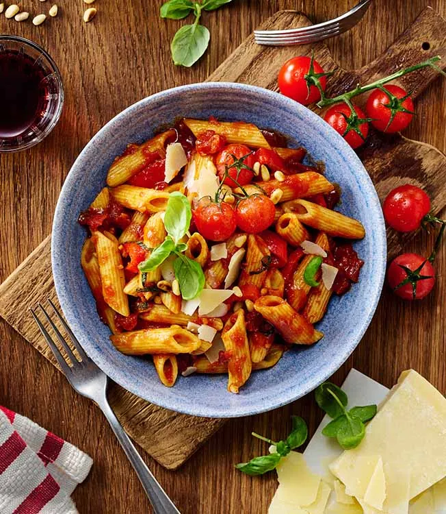 Penne arrabiata au kimchi