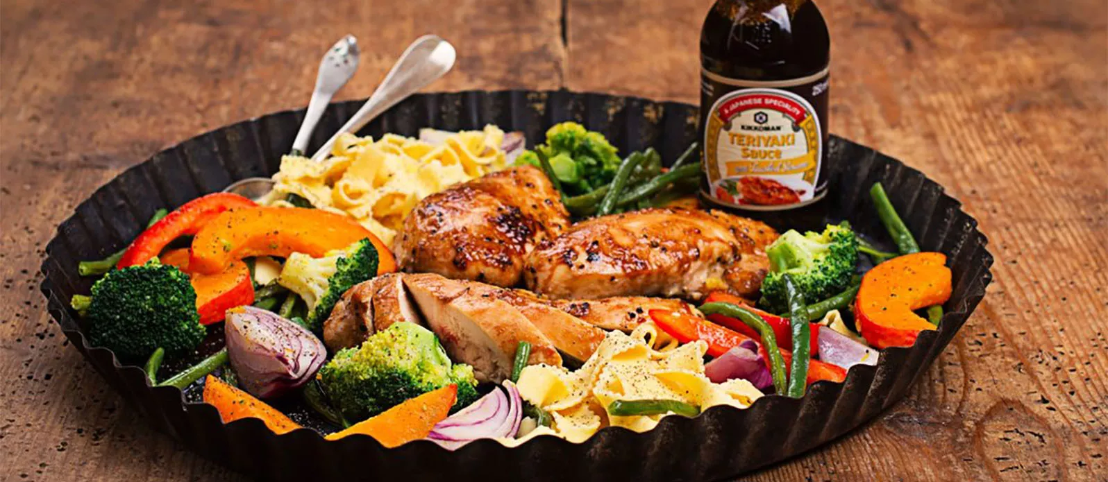 Poulet Teriyaki aux légumes et pâtes