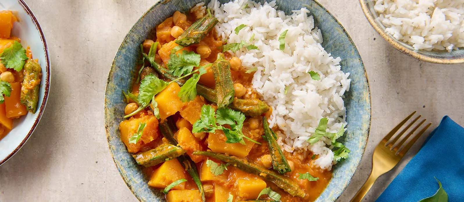 Ragoût de citrouille & gambo au riz