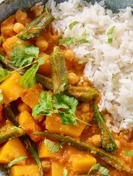 Ragoût de citrouille & gambo au riz