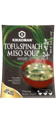 Soupe instantanée au Miso avec tofu et épinards Kikkoman