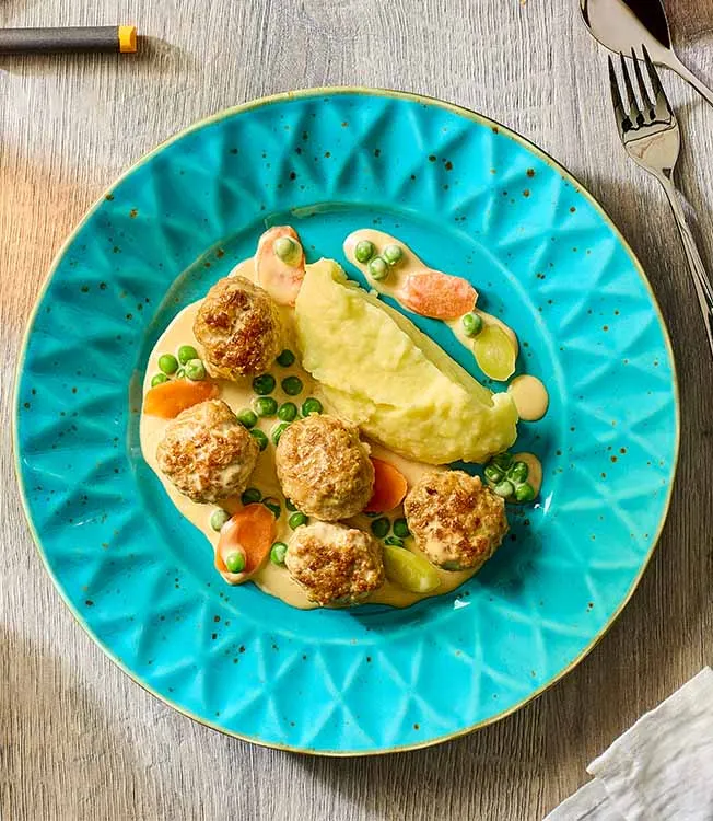 Boulettes de viande et écrasé de pommes de terre
