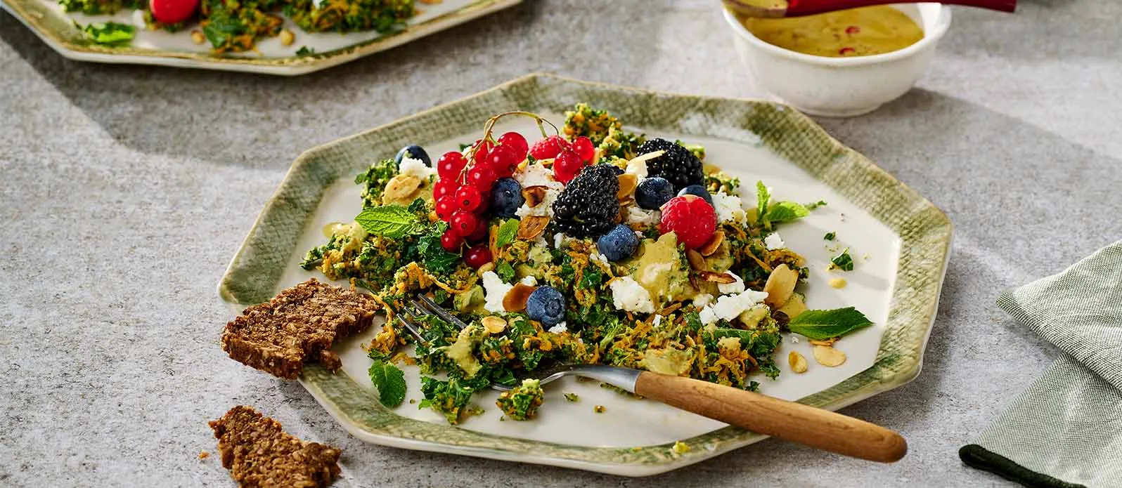 Salade de brocoli au chou frisé et feta