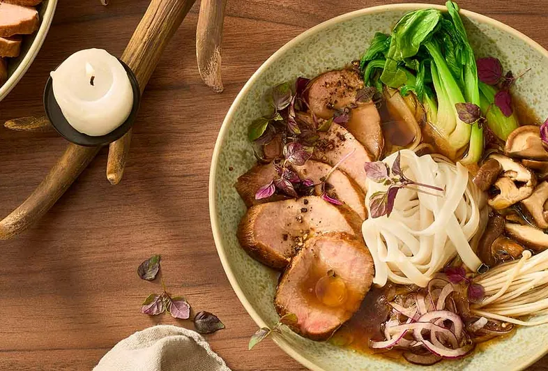 Bouillon de nouilles au sanglier Teriyaki