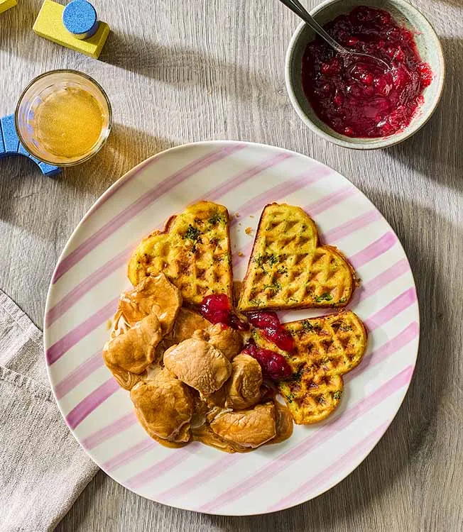 Tranches de veau et gaufres de patate douce
