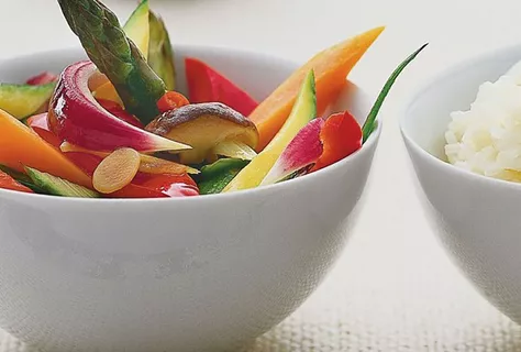Légumes croquants au wok