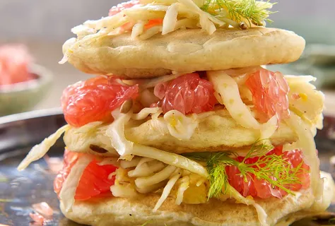 Pancakes vegan au coleslaw de fenouil