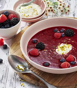 Soupe froide de fruits rouges