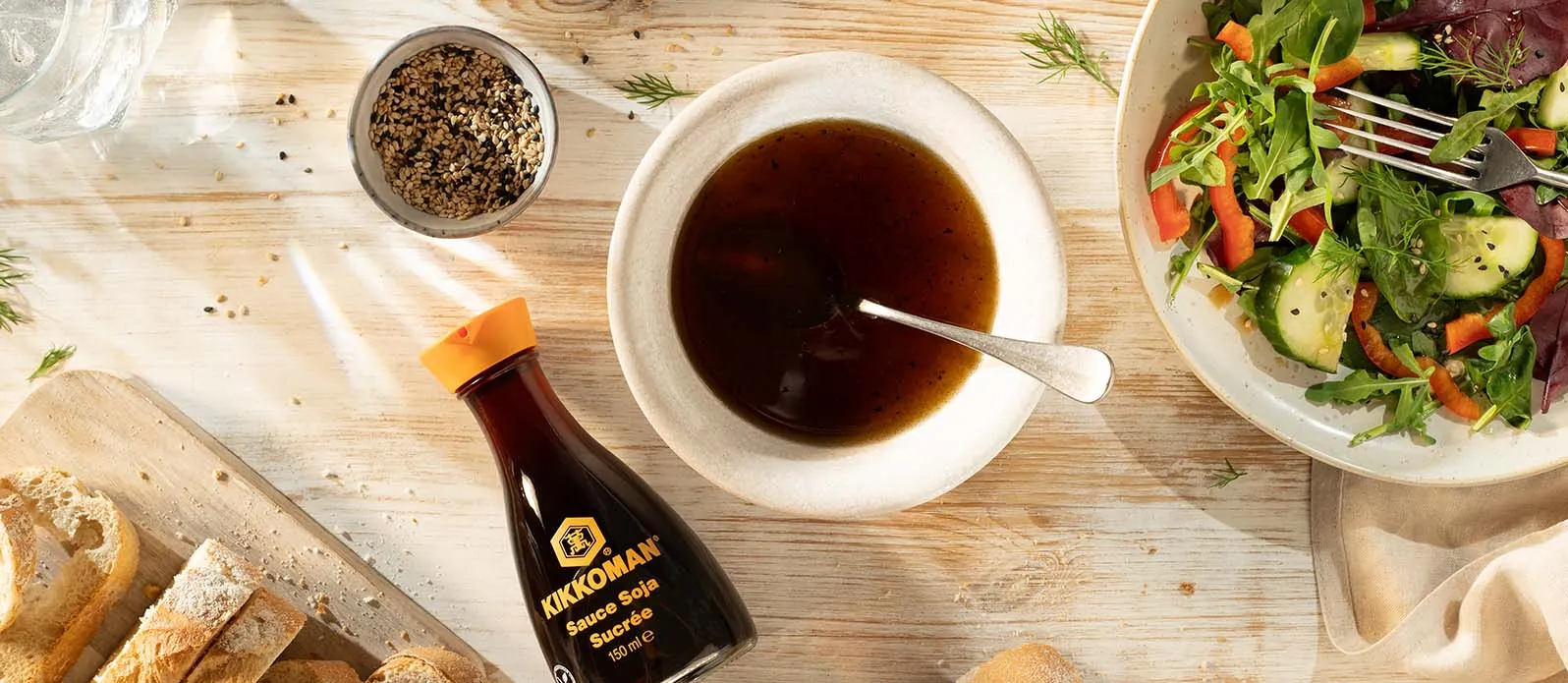 Vinaigrette sucrée à la sauce soja et sésame