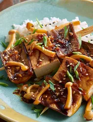 Brochettes de tofu & aubergines