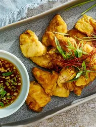 Poulet aux oignons nouveaux et sauce yuzu