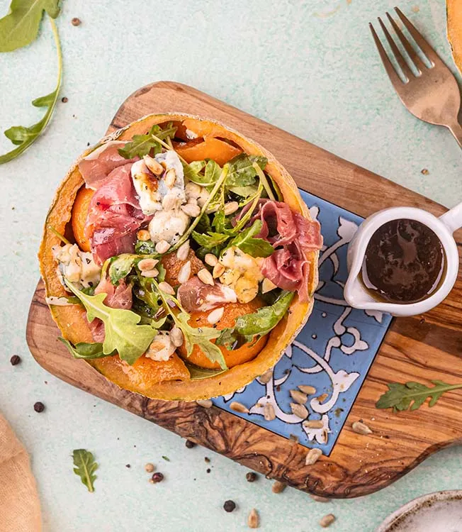 Salade de roquette au melon et prosciutto