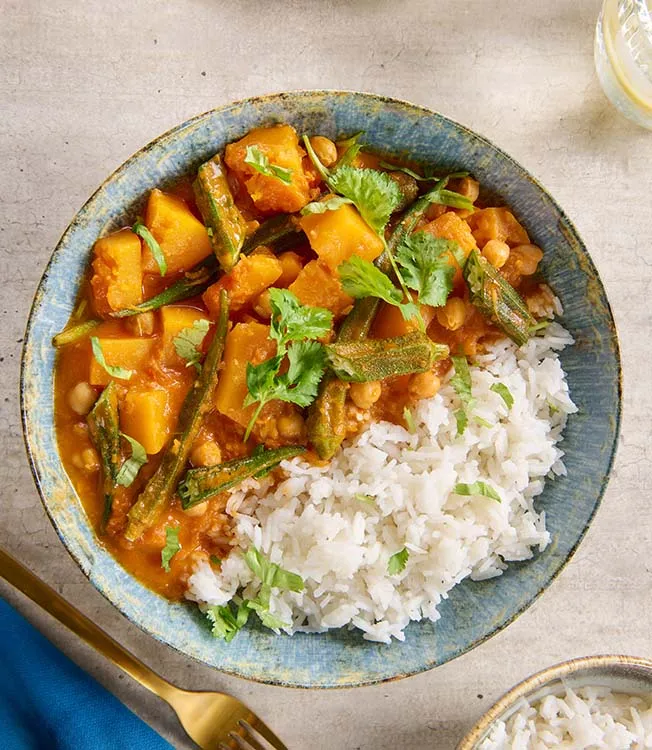 Ragoût de citrouille & gambo au riz