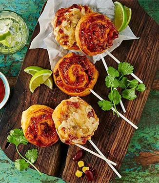 Sucettes de pizza à la mexicaine