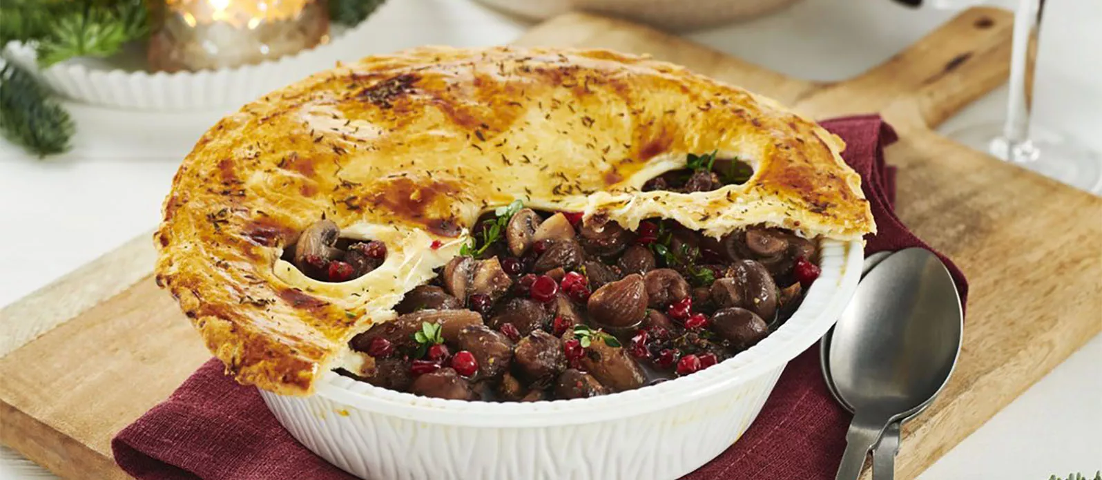 Pie aux marrons et champignons