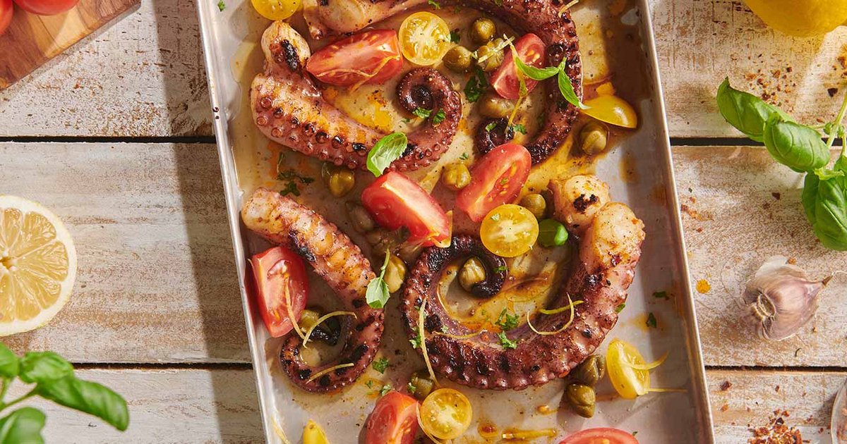 Capres Octopus Poulpe grillé avec sauce Ponzu et câpres | Recette | Kikkoman