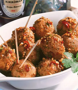 Petites bouchées de tofu aux crevettes roses