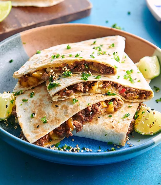 Quesadilla de canard fruité à l’asiatique
