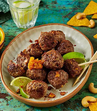 Boulettes de viande Tex-Mex avec un chutney d'abricot au piment