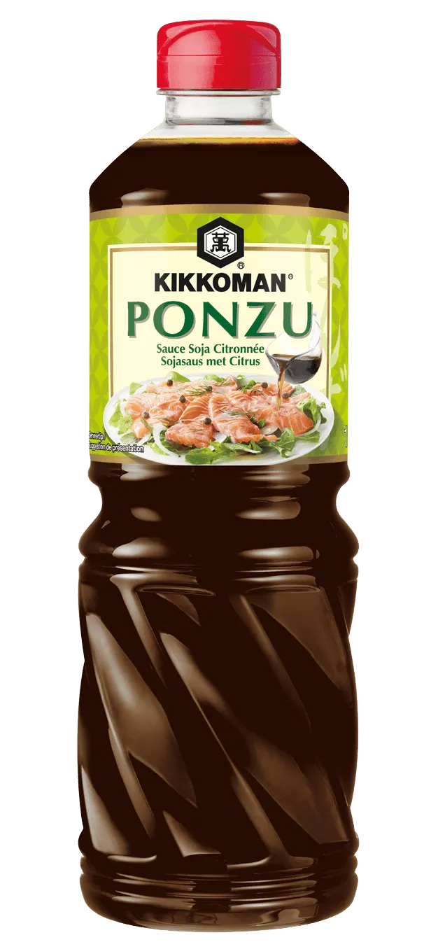 Ponzu - un Mélange de Sauce Soja et Vinaigre, goût Citron Kikkoman 1 L en PET