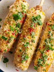 Maïs à la mexicaine et fromage piquant