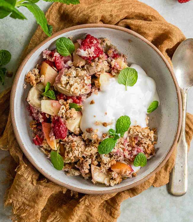 Crumble de fruits aux céréales complètes